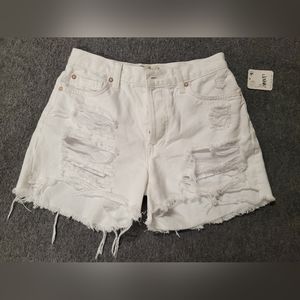 Free People Maggie Distressed Mid-Rise Shorts
